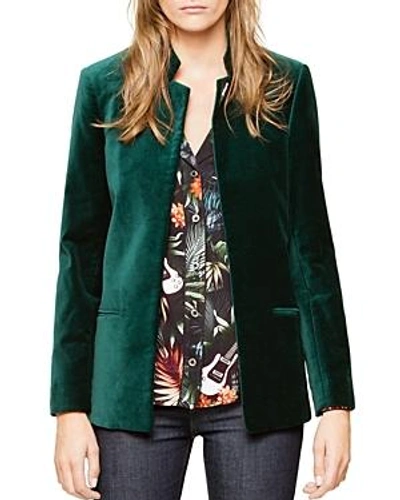 Shop Zadig & Voltaire Vollys Velvet Jacket In Green