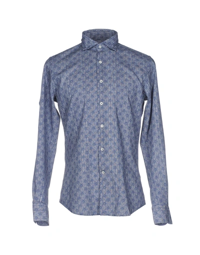 Shop Glanshirt Patterned Shirt In Slate Blue