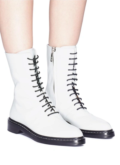 Shop The Row 'fara' Leather Combat Boots