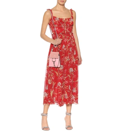 Shop Zimmermann Floral-printed Silk Jumpsuit In Red