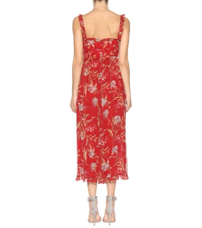 Shop Zimmermann Floral-printed Silk Jumpsuit In Red