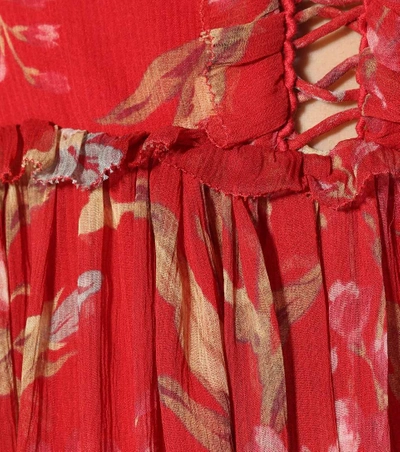 Shop Zimmermann Floral-printed Silk Jumpsuit In Red