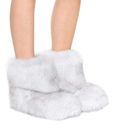 Shop Jimmy Choo Dalton Fur Ankle Boots In White