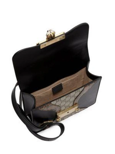 Shop Gucci Small Flap Shoulder Bag In Black-brown