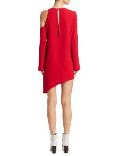 Shop Iro Awati Cold-shoulder Dress In Poppy Red