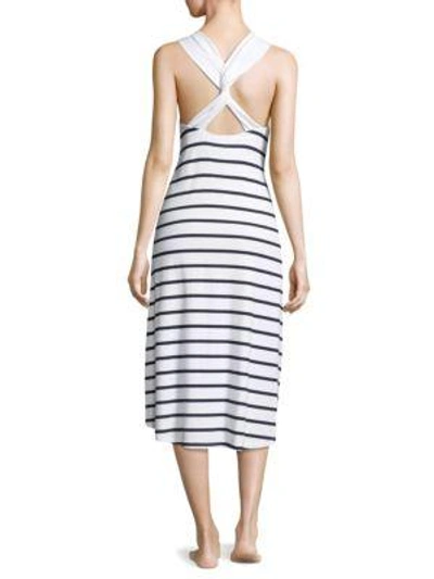 Shop Heidi Klein Twist Back Hi-lo Hem Midi Dress In Stripe