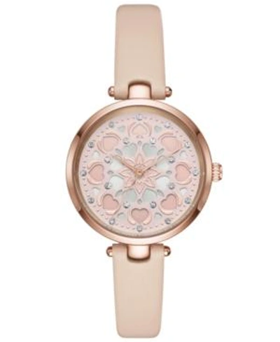 Shop Kate Spade New York Women's Holland Vachetta Leather Strap Watch 34mm In Rose Gold