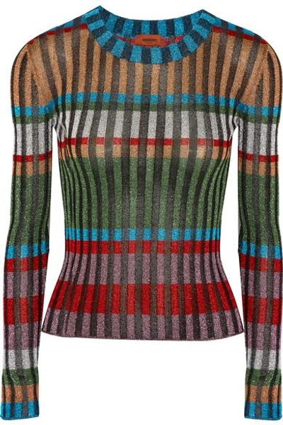 Shop Missoni Metallic Ribbed-knit Sweater