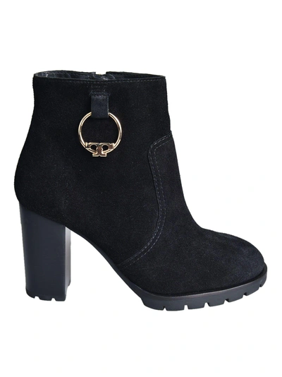 Shop Tory Burch Gold Tone Hardware Ankle Boots In Black