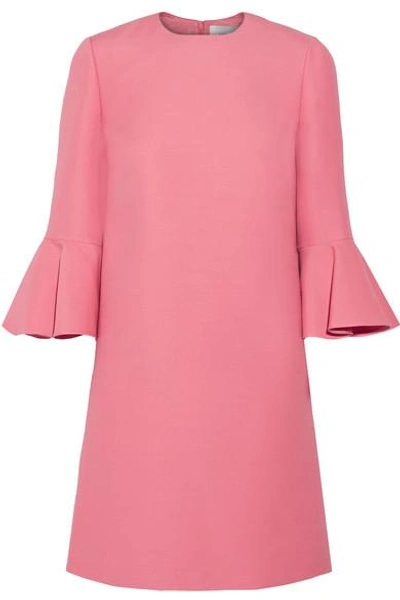 Shop Valentino Ruffled Wool And Silk-blend Mini Dress
