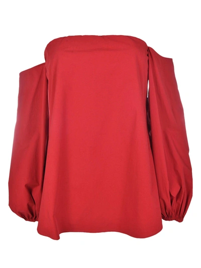 Shop Theory Laureema Off-shoulder Top In Crimson Red