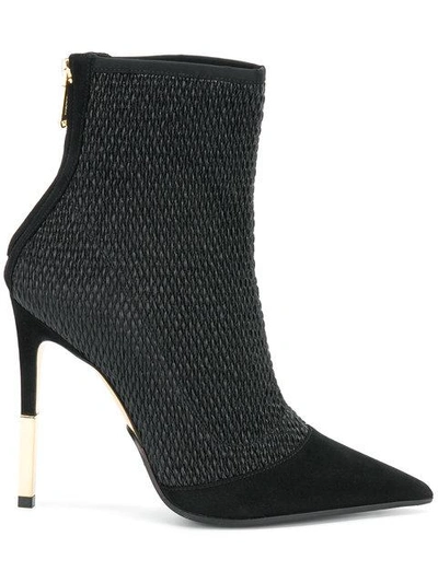 Shop Balmain Quilted Ankle Boots