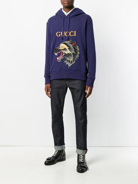 gucci wolf motif hoodie