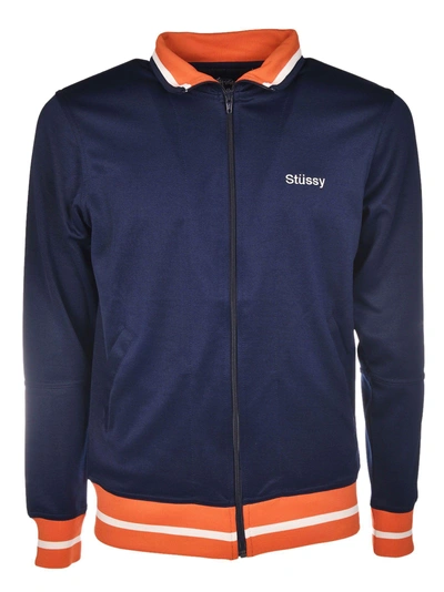 Shop Stussy Poly Track Jacket In Navy