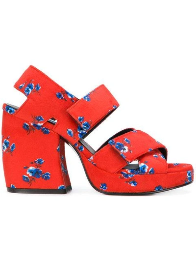 Shop Kenzo Printed Chunky Sandals In Red