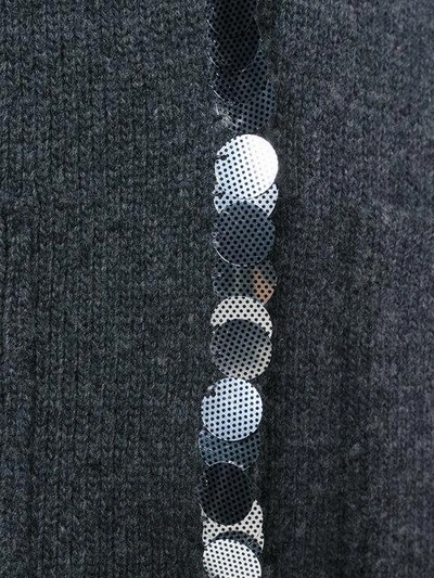 Shop Christopher Kane Sequin Trim Cardigan In Grey