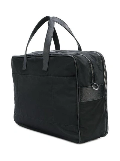 Shop Prada Zipped Briefcase In Black