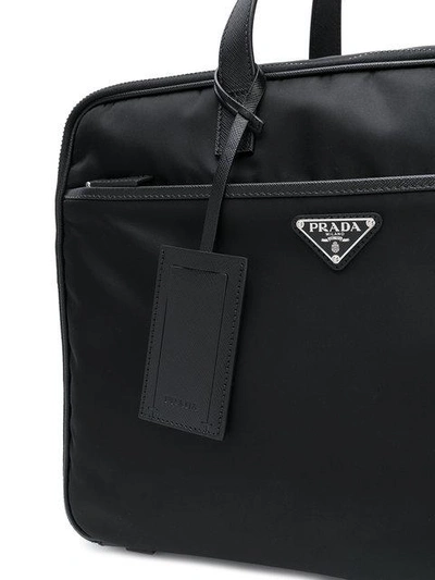 Shop Prada Zipped Briefcase In Black