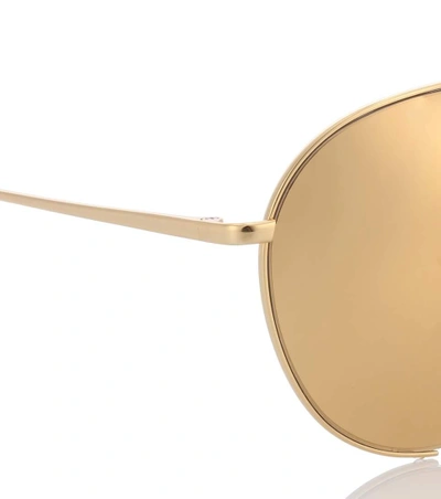 Shop Linda Farrow Gold-plated Aviator Sunglasses