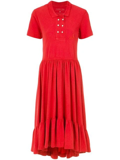 Shop À La Garçonne Polo Midi Dress In Red