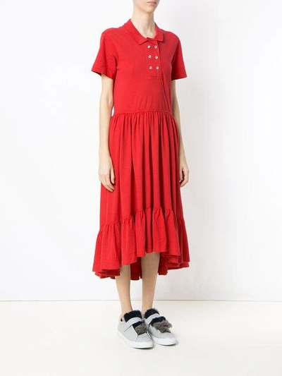 Shop À La Garçonne Polo Midi Dress In Red