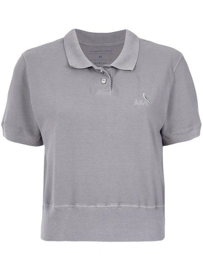 Shop À La Garçonne Cropped Polo Shirt In Grey