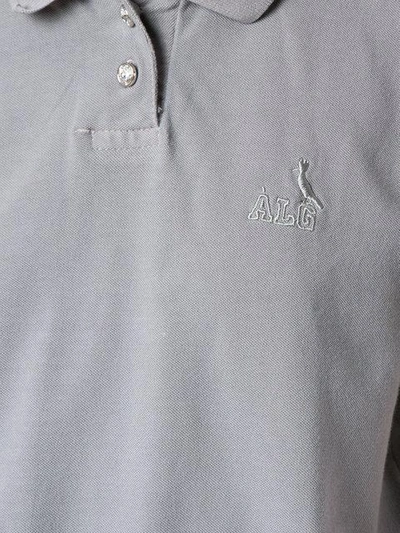 Shop À La Garçonne Cropped Polo Shirt In Grey