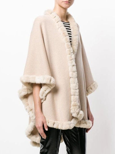 Shop N•peal Trim Detailed Cape In Nude & Neutrals