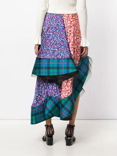 Shop Esteban Cortazar Tartan Layered Skirt In Multicolour
