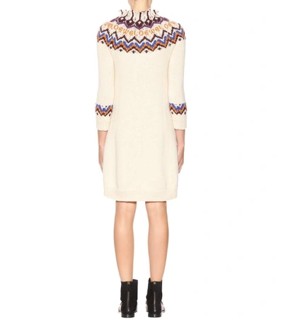 Shop Loewe Wool And Alpaca-blend Sweater Dress In White