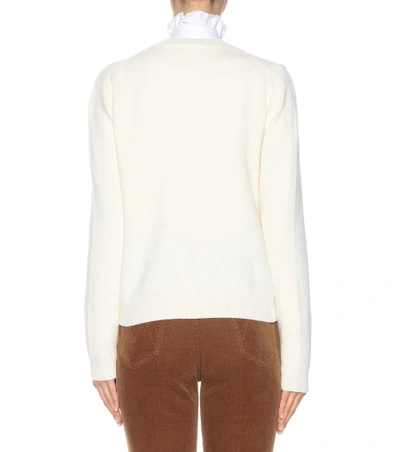 Shop Tory Burch Fremont Embellished Cardigan In White