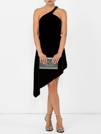 Shop Saint Laurent Velvet Asymmetric Dress