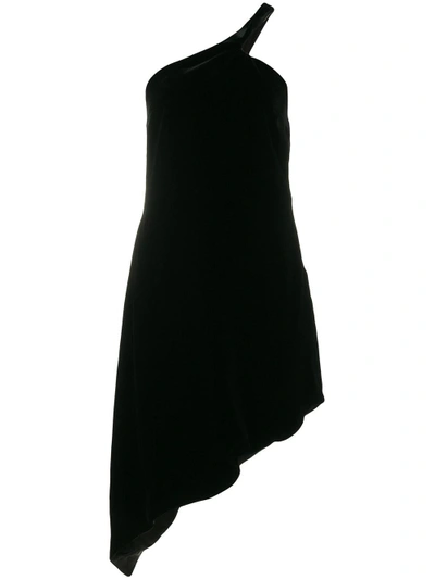 Shop Saint Laurent Velvet Asymmetric Dress