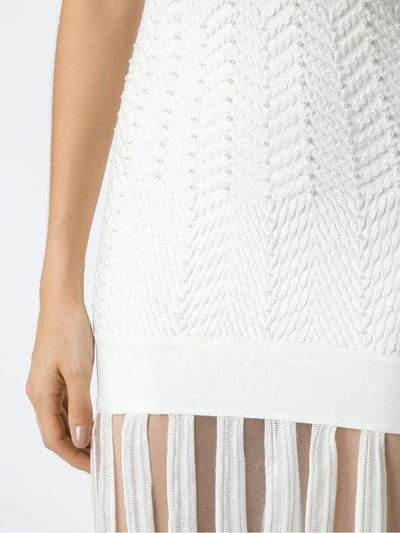 Shop Andrea Bogosian Panelled Knit Long Dress In White