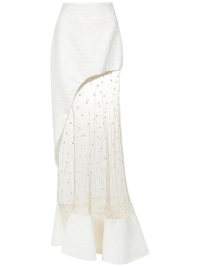 Shop Andrea Bogosian Tulle Panel Skirt In White
