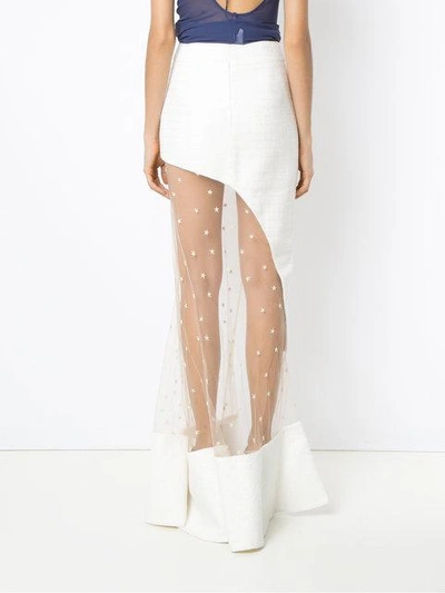 Shop Andrea Bogosian Tulle Panel Skirt In White