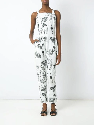 Shop Andrea Marques Floral Jumpsuit - White