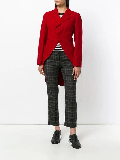 Comme Des Garçons Asymmetric Fitted Coat In Red
