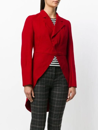 Comme Des Garçons Asymmetric Fitted Coat In Red
