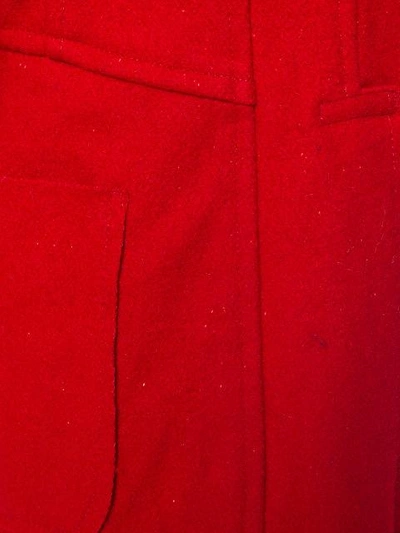 Comme Des Garçons Asymmetric Fitted Coat In Red