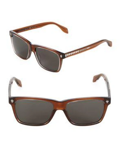 Shop Alexander Mcqueen 57mm Rectangle Sunglasses In Brown