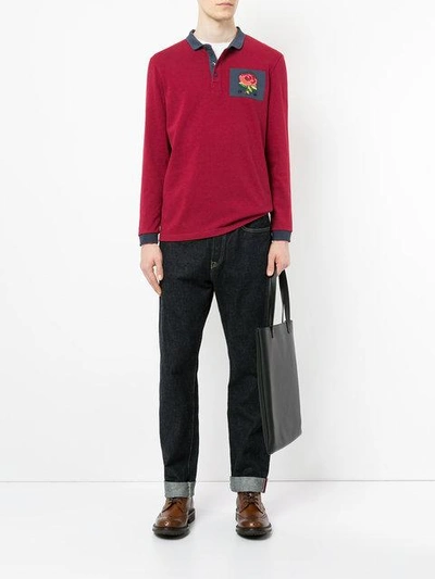 Shop Kent & Curwen Patched Polo Shirt In Red