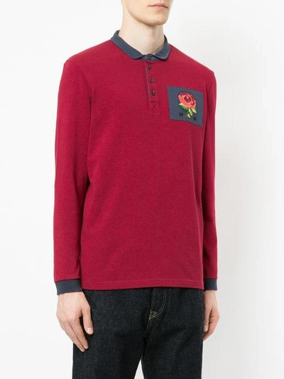 Shop Kent & Curwen Patched Polo Shirt In Red