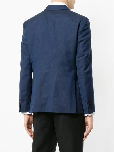 Shop Kent & Curwen Double Breasted Blazer In Blue