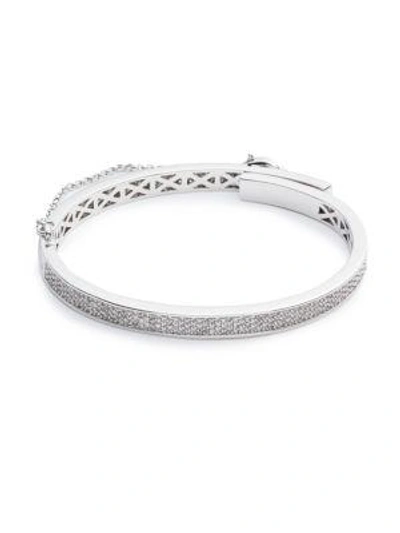 Shop Eddie Borgo Thin Pavé Safety Chain Bracelet In Rhodium