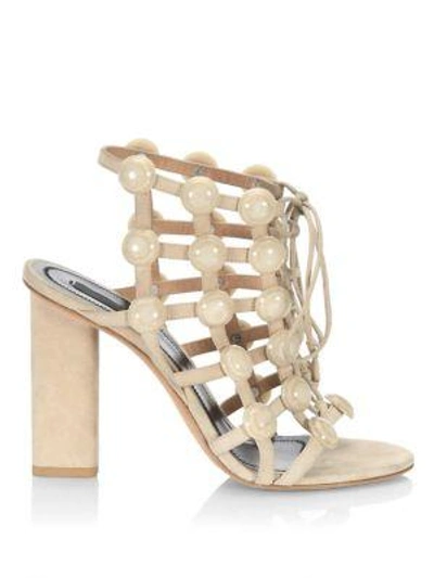 Shop Alexander Wang Rubie Suede Sandals In Cashmere