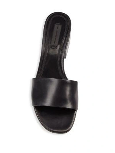 Shop Alexander Wang Lou Leather Low-heel Slides In Black