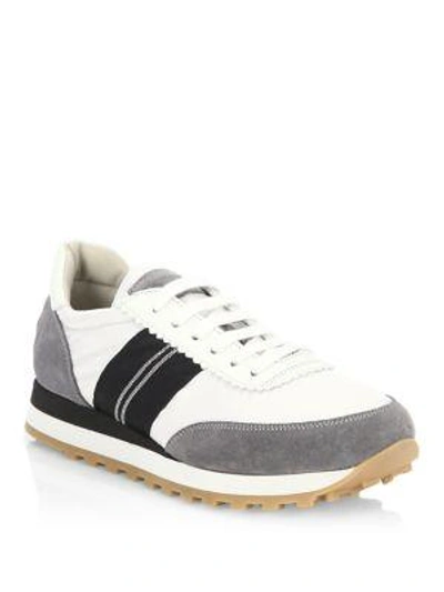 Shop Brunello Cucinelli Techno Bonded Sneakers In White