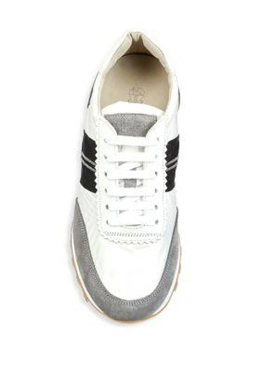 Shop Brunello Cucinelli Techno Bonded Sneakers In White