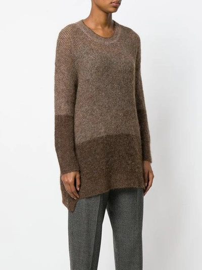 Shop Pas De Calais Two Tone Sweater - Brown